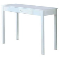 Gracelyn White Wood Contemporary Writing Desk with Storage Drawer