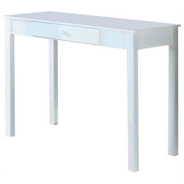 Gracelyn White Wood Contemporary Writing Desk with Storage Drawer