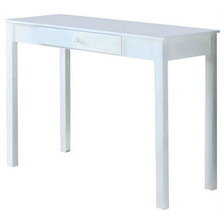 Gracelyn White Wood Contemporary Writing Desk with Storage Drawer