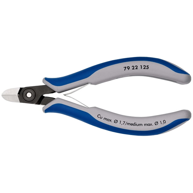 KNIPEX 79 22 125 Pinzas de precisión de corte diagonal para electrónica Con fundas en dos componentes bruñido 125 mm