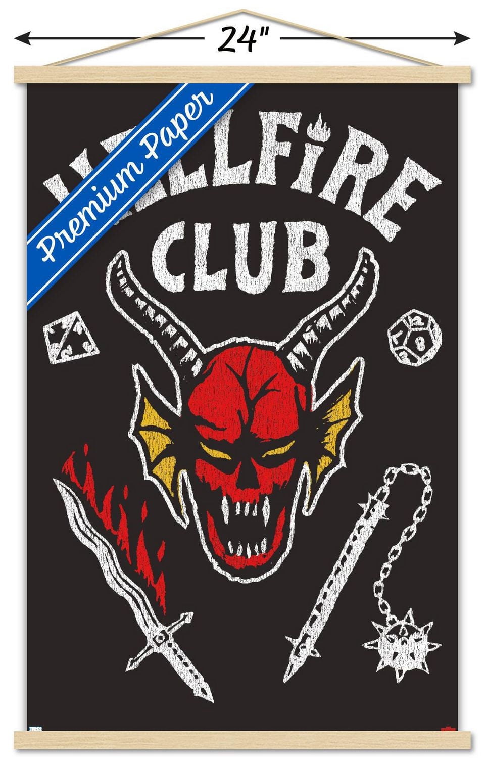 Netflix Stranger Things: Season 4 - Hellfire Club Wall Poster, 14.725" x 22.375" Framed