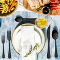 thumbnail image 4 of Vesteel 45 Pieces Black Silverware Set with Serving Utensils, Stainless Steel Modern Flatware Cutlery Set for 8, Eating Utensils Tableware Include Forks Knives Spoons, Mirror Polished, 4 of 7