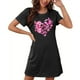 thumbnail image 4 of Camisón corto de talla grande para mujer, camisón de manga corta con estampado de pecho a la moda, camisón para mujer, 4 of 7