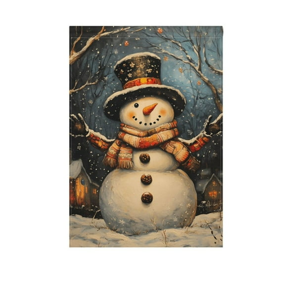 Winter Snowman Garden Flag 12X18 Double Sided Yard Flags for Outside Outdoor All Seasonal Decoration