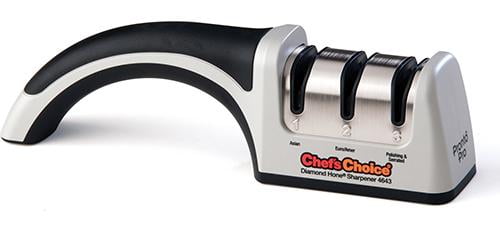 Chef'sChoice AngleSelect Model 4643 Professional Manual Knife Sharpener for Straight Edge and Serrated Knives, in Silver/Black (4643009)