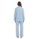 thumbnail image 3 of Apparonia Conjuntos de Pijama para Mujer Ropa de Dormir de Algodón Camisa de Manga Larga con Botones Al Frente y Pantalón Ropa de Dormir Cuello con Solapa Pjs Conjuntos de Descanso Rayas Azul Claro M, 3 of 7