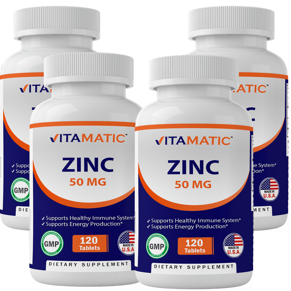 4 Pack Vitamatic Zinc Gluconate 50 mg 120 Tablets