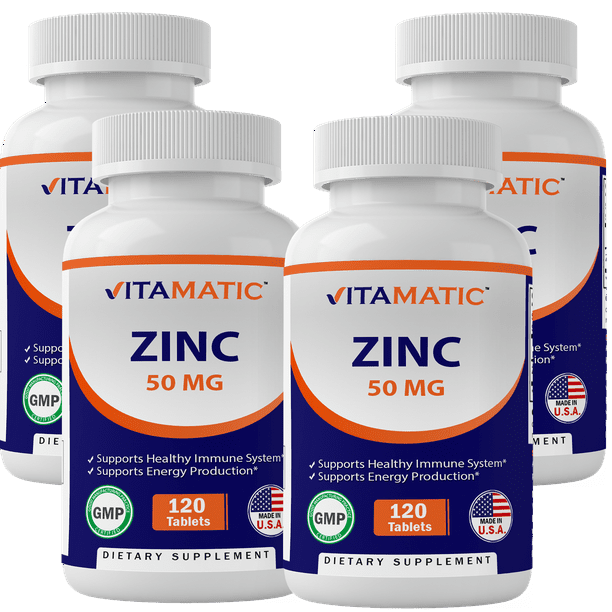4 Pack Vitamatic Zinc Gluconate 50 mg 120 Tablets