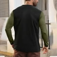 thumbnail image 6 of GuangCheng Mens Henley Shirts,Striped,Color Block,Long Sleeve,Casual,Slim Fit,Stylish T Shirts,Army Green,Size L, 6 of 7