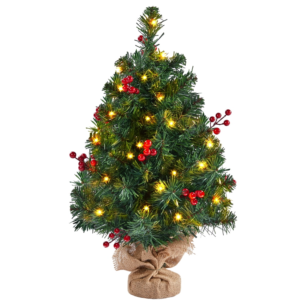Details about   Sunnyglade 22Inch Tabletop Christmas Tree   with 30 LED Lights & 24 Pcs Christma 