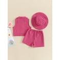 thumbnail image 6 of Kids Girls Shorts Set, Elegant Camisole with Shorts Gilet Belt Hat Summer Outfit, 6 of 10
