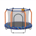 thumbnail image 5 of Leumius 55inch Trampoline for Kids, Outdoor Mini Trampoline with Enclosure and Basketball Hoop, Navy Blue, 5 of 6