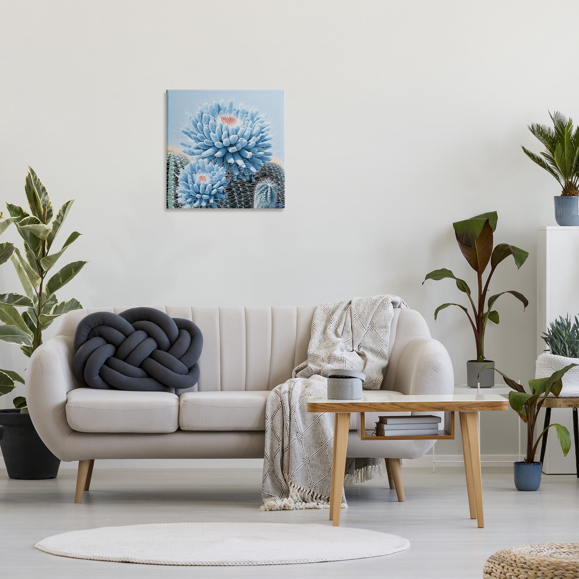 Stupell Industries Blue Cactus Botanicals Botanical & Floral Painting Gallery Wrapped Canvas Art Print Wall Art, 24 x 24
