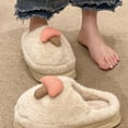 thumbnail image 6 of Slippers for Women Men Fall Winter Plush Fuzzy Fluffy Cozy Warm Memory Foam Non- On Slides House Slippers, 6 of 8
