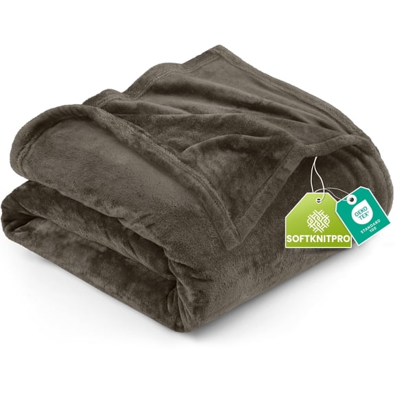 Utopia Bedding Fleece Blanket King Size Brown 300GSM Luxury Fuzzy Soft Anti-Static Microfiber Bed Blanket (90x102 Inch)