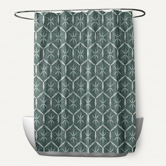 Tuinched Geometric Print Shower Curtain