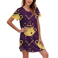 thumbnail image 2 of CQXIDFH Women Halloween Nightgown Short Sleeve Crew Neck Sleep Dress Print Loose Casual Loungewear Summer Fall Holiday Sleep Shirt Dress, Hot Sleepwear, L, 2 of 4