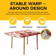 thumbnail image 4 of Valentine's Day Table Cloths for 6 Foot Rectangle Tables, Red Gnomes Loves Roses Romantic Beige Patio Waterproof Elastic Fitted Tablecloths, Washable Rectangular Table Cover for Camping, 4 of 8