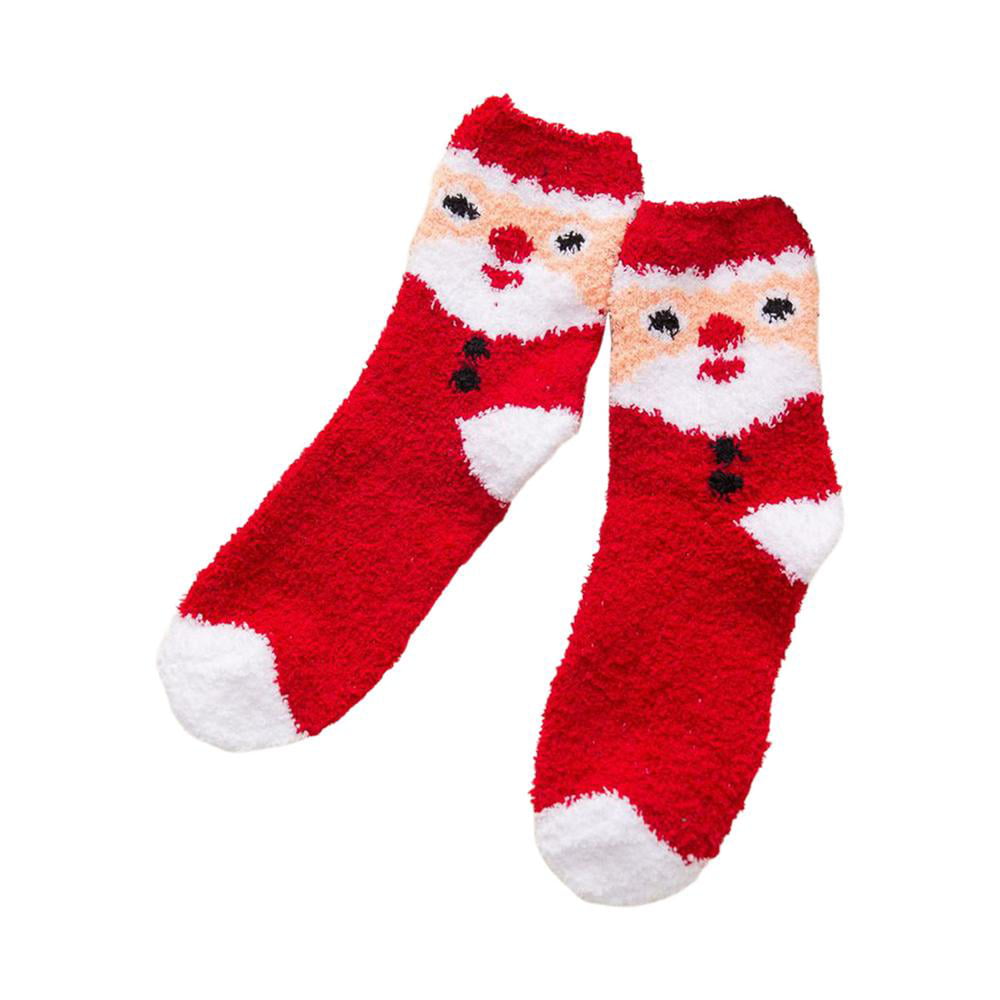 Baby Toddler Christmas Socks ABS Thermal Bed Sock Warm Fluffy Thick Xmas Gift 