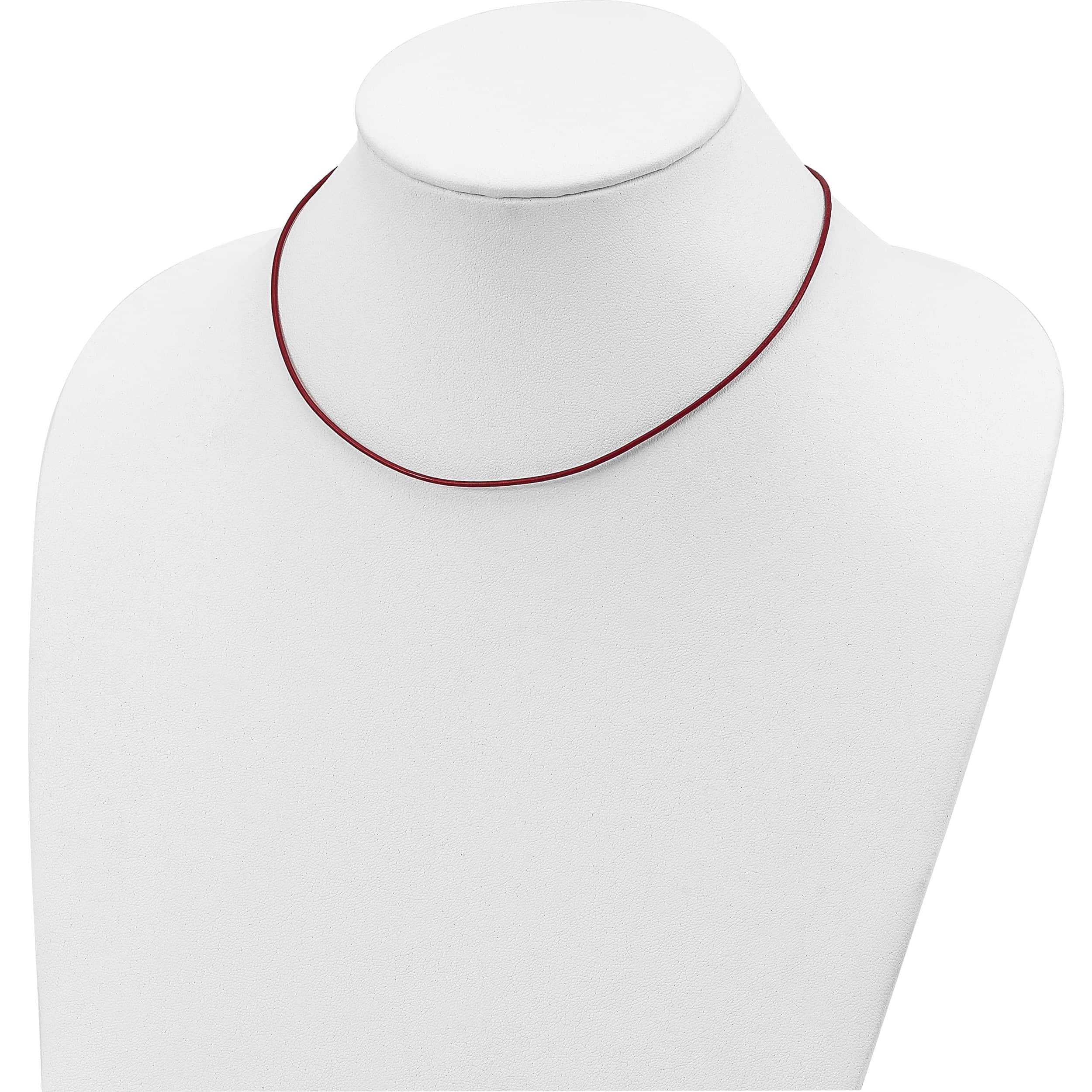 Sterling Silver 16Inch 1.5mm Poppy Leather Cord Necklace (16 X 1.5) Made In United States qg1300-16