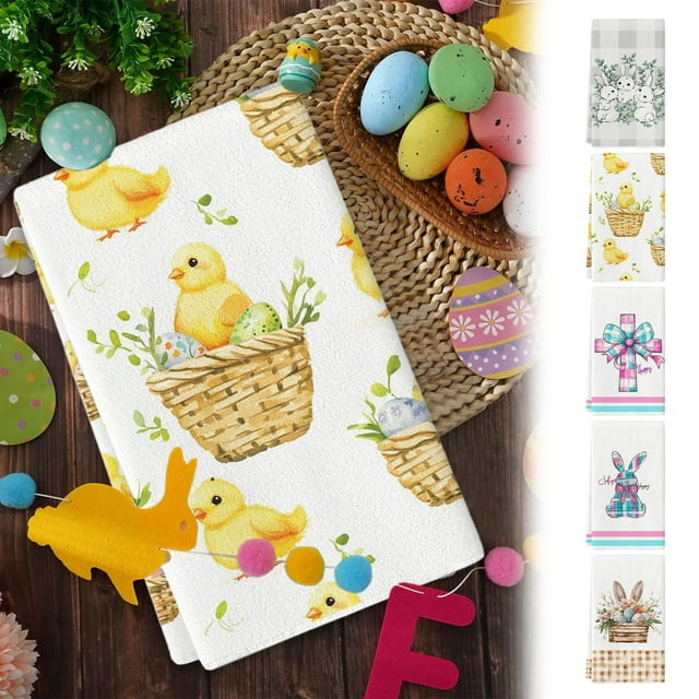 Sentmoon Decorative Bathroom Towel Spring Holiday Kitchen Rag, Polyester Easter Platter Towel for Serving and Cleaning Use During Easter Celebrations Daily Hot Picks & Limited-Time Offers