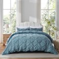 thumbnail image 1 of Duvet Cover Queen Size - Reversible Pintuck Duvet Cover Set with Zipper, 1 of 7