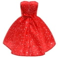 thumbnail image 3 of Cartoon Girls Costume Santa Claus Snowflake Bow Forged Printed Princess Dress, 3 of 7