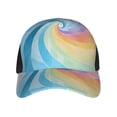 thumbnail image 4 of Curved Design Along The Top Of The Baseball Cap Reinforced Adjustable Breasted Four Seasons Available Turquoise Tie Dye Background Rainbow Colors_4, 4 of 8