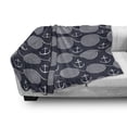 thumbnail image 3 of Nautical Soft Flannel Fleece Throw Blanket, Continuous Monochrome Ropes Anchor Maritime Illustration Pattern, Cozy Plush for Indoor and Outdoor Use, 50" x 70", Dark Blue Grey and White, by Ambesonne, 3 of 6
