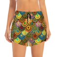 thumbnail image 2 of Balery Colorful Circle Pattern Women's Running Shorts with Liner 2 Pockets Elastic Workout Athletic Gym Yoga Shorts-Small, 2 of 7
