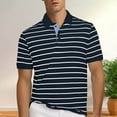 thumbnail image 4 of Men's Classic Fit 100% Cotton Soft Short Sleeve Stripe Polo Shirt, 4 of 4