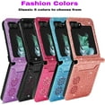 thumbnail image 2 of for Samsung Galaxy Z Flip 5 Case with Card Holder for Women, Bling Glitter Premium Leather Wallet Phone Case Protective Cover for Samsung Galaxy Z Flip5 5G XKK Purple, 2 of 17