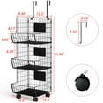 thumbnail image 3 of 3 Layer Fruit Baskets on Wheels,Fuleadture Market Basket Stand Rolling Stackable Baskets Metal Wire Basket with Wheels Stackable Storage Bins for Kitchen Living Room Bedroom and Bathroom, 3 of 7