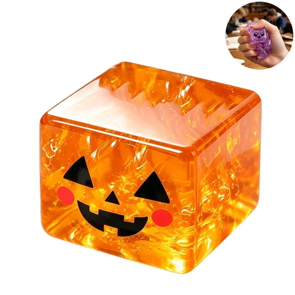 2026 Halloween New Ghost Square Squishies, Squeeze Square Dumpling, Squeeze Balls Stress Relief Sensory for Adults