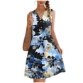 thumbnail image 4 of Gamivast Dresses for Women Sleeveless V Neck Empire Waist A-Line Midi Dress Floral Print Button Down Flowy Flattering Casual Work Summer Dresses Spring Dresses, 4 of 7