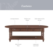 My Texas House Oval Coffee Table, Warm Brown