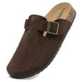 thumbnail image 3 of HSBDNZQ Women's Suede Clogs Mens Leather Mules Comfort Cork Footbed Antislip House Sandals Arch Support Potato Shoes with Adjustable Buckle, 3 of 8