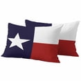 thumbnail image 2 of Pack of 2 Outdoor Pillow Covers,Waterproof Blue Red White Texas Flag with Star,Throw Pillow Covers,Minimalistic Geometric Stripe Pillowcases Cushion Covers Couch Pillow Sham Protector 20x12 Inch, 2 of 8
