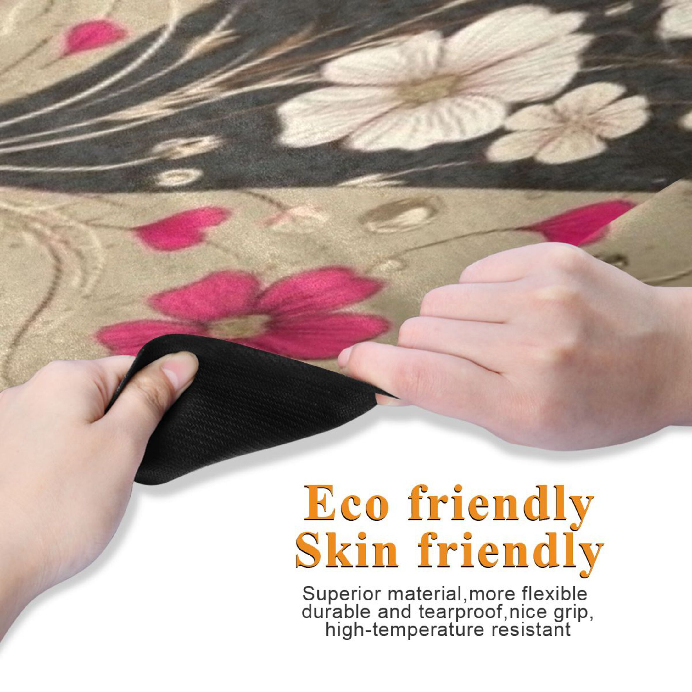 BZSMCE Yoga Mat Women Fitness Mat Floral Heart Duality Pattern