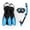 Blue-S/M, variant on GKV Adults' 3-in-1 Snorkel Set – Panoramic Anti-Fog Mask, Dry Top Snorkel & Adjustable Fins for Snorkeling & Diving