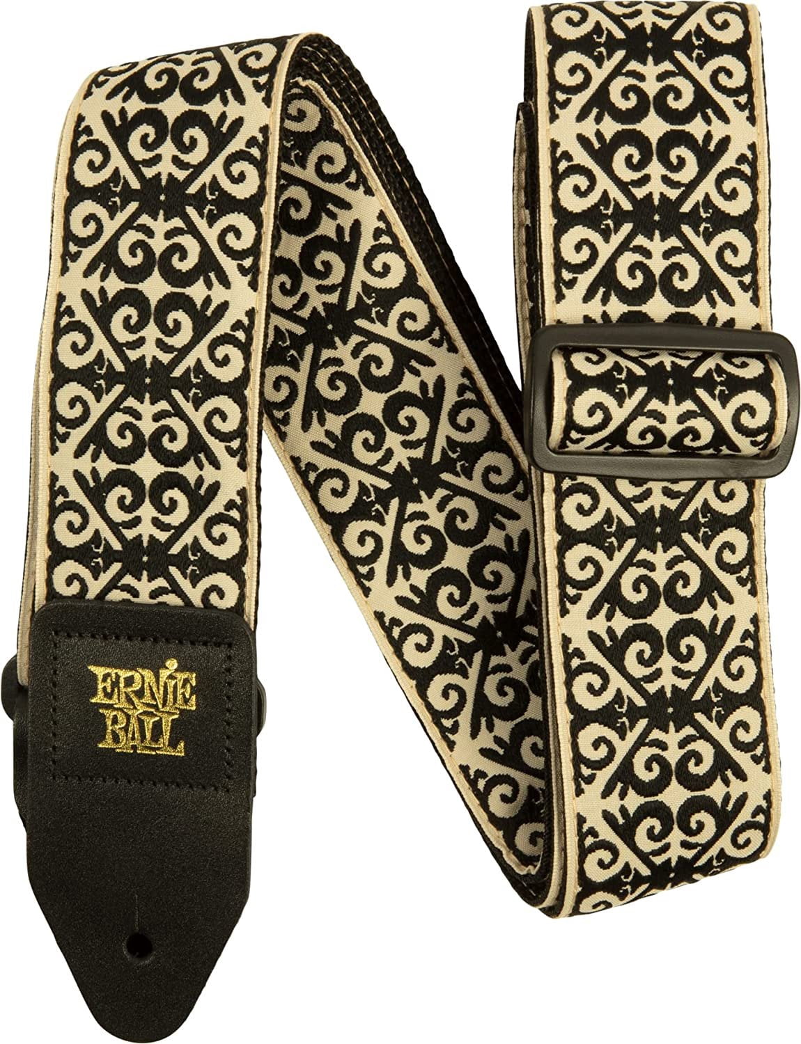 Ernie Ball Classic Jacquard Guitar Strap/Bass Strap - Black Heart