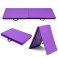 thumbnail image 5 of Topbuy 6'x 2' Foldable Exercise Mat Flippable Thick Gym Cushion w/ Carrying Handle Purple, 5 of 9