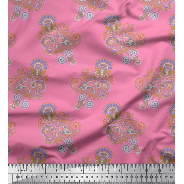 Soimoi Rayon Fabric Artistic Paisley Fabric Prints By Yard 42 Inch Wide