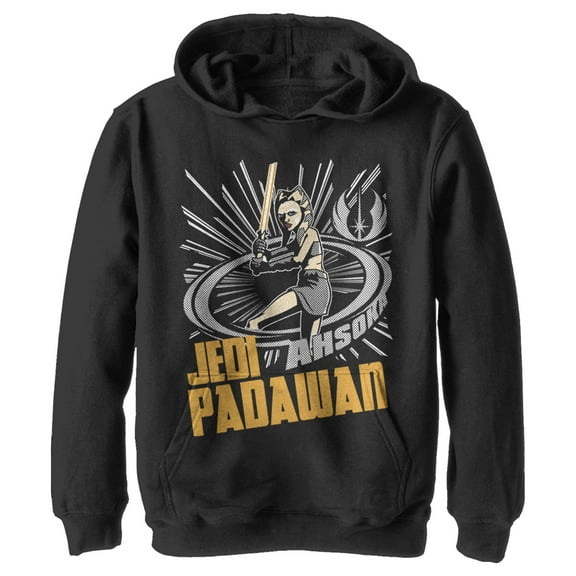 Boy's Star Wars: The Clone Wars Jedi Padawan Ahsoka Portrait  Pull Over Hoodie Black Small