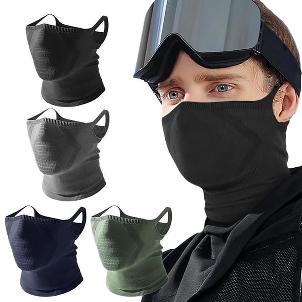 Mascarilla facial transpirable y cortavientos para motociclismo y esquí - Pasamontañas de crema solar de seda de hielo con diseño de colgante para orejas para hombres y mujeres