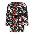 thumbnail image 4 of Womens 3/4 Cuffed Sleeve Floral Blossom Printed V Neck Casual Blouse Shirt Tops Fashion 2024 Slim Fit Tunics, 4 of 5