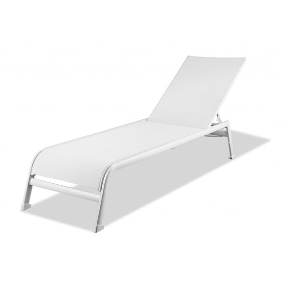 Set of 2 White Aluminum Chaise Lounges