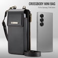 thumbnail image 6 of Crossbody Phone Bag Purse Wallet Case for iPhone/Galaxy/Pixel Series Cell Phones (Less Than or Equal to 7.6"), with Shoulder/Wrist Strap Lanyard, RFID Blocking Card Slots, PU Leather Bag, Black, 6 of 7
