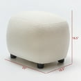 thumbnail image 4 of Round Boucle Upholstered Ottoman Chair, Footstool with Soft Padded Seat, Fully Assembled Modern Sofa Couch Footrest, Extra Seating for Bedroom Entryway, Beige(18.5" D x 23" W x 16.5" H), 4 of 11