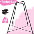 thumbnail image 5 of SEMOPRUS Sensory Swing Chair with Stand, X-Shaped Swing Frame with Set for Kids & Adults Indoor Outdoor, 330LBS Weight Capacity, Pink, 5 of 8